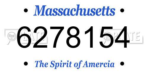 6278154 Massachusetts License Plate