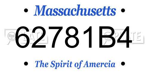 62781B4 Massachusetts License Plate