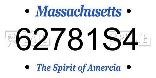 62781S4 Massachusetts License Plate