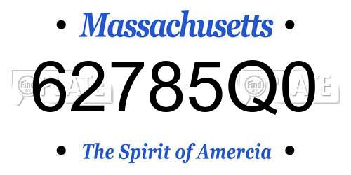 62785Q0 Massachusetts License Plate