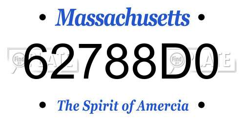 62788D0 Massachusetts License Plate