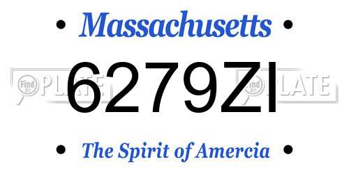 6279ZI Massachusetts License Plate