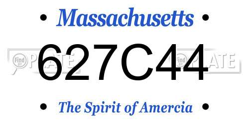 627C44 Massachusetts License Plate