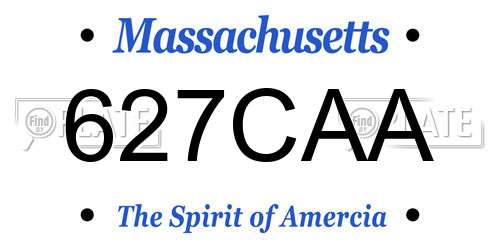 627CAA Massachusetts License Plate