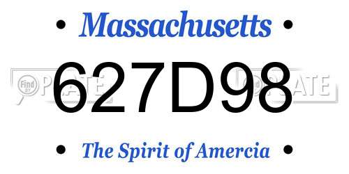 627D98 Massachusetts License Plate