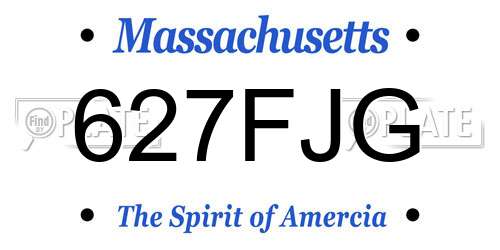627FJG Massachusetts License Plate