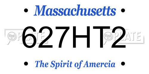 627HT2 Massachusetts License Plate