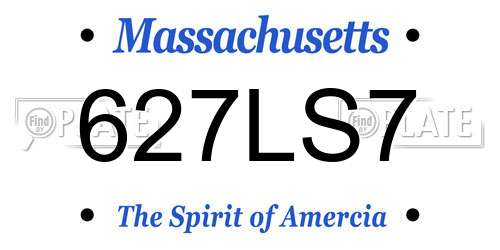 627LS7 Massachusetts License Plate