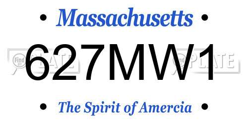 627MW1 Massachusetts License Plate