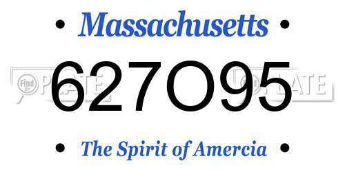 627O95 Massachusetts License Plate