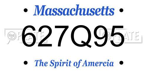 627Q95 Massachusetts License Plate