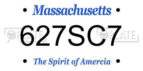 627SC7 Massachusetts License Plate