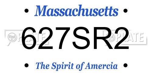 627SR2 Massachusetts License Plate