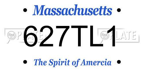627TL1 Massachusetts License Plate