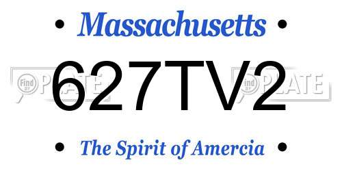 627TV2 Massachusetts License Plate