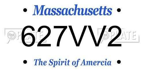 627VV2 Massachusetts License Plate