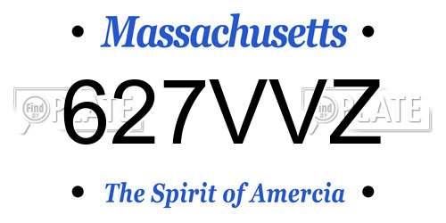 627VVZ Massachusetts License Plate