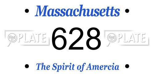 628 Massachusetts License Plate