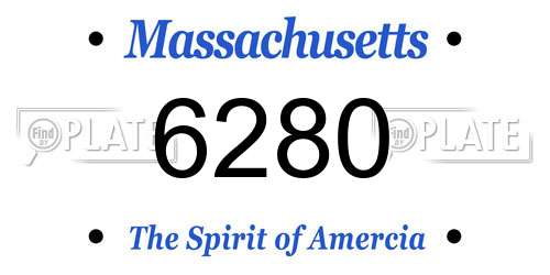 6280 Massachusetts License Plate