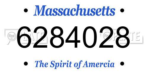 6284028 Massachusetts License Plate