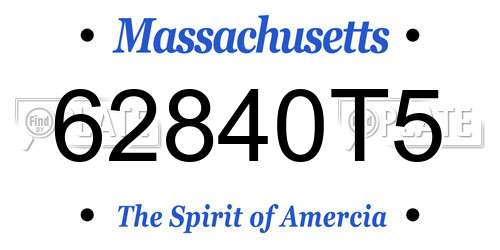 62840T5 Massachusetts License Plate
