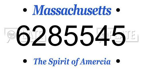 6285545 Massachusetts License Plate