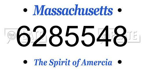 6285548 Massachusetts License Plate
