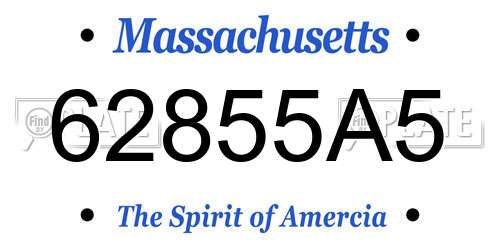 62855A5 Massachusetts License Plate