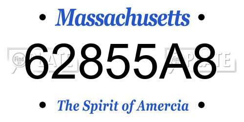 62855A8 Massachusetts License Plate