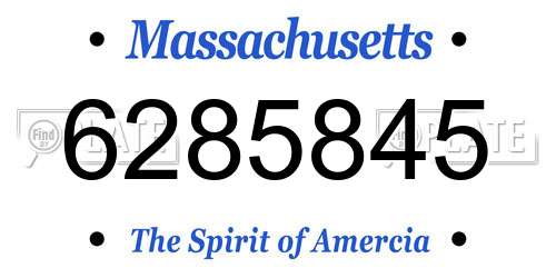 6285845 Massachusetts License Plate