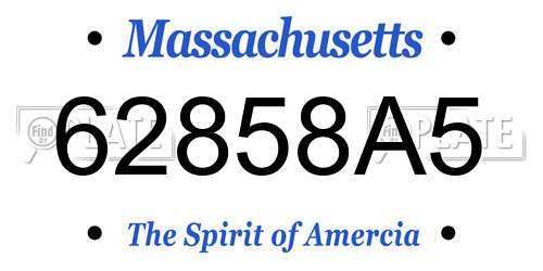 62858A5 Massachusetts License Plate