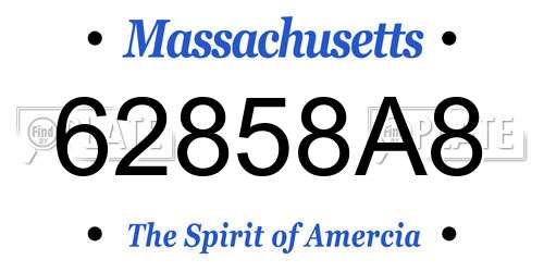 62858A8 Massachusetts License Plate