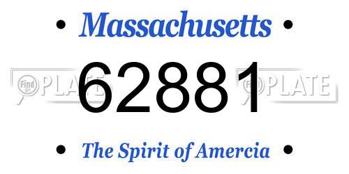 62881 Massachusetts License Plate