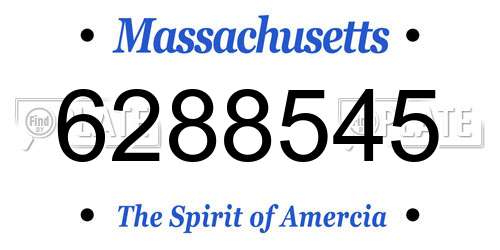 6288545 Massachusetts License Plate