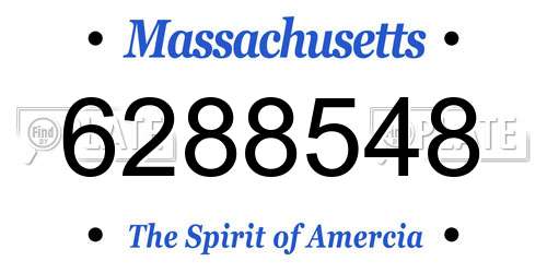 6288548 Massachusetts License Plate