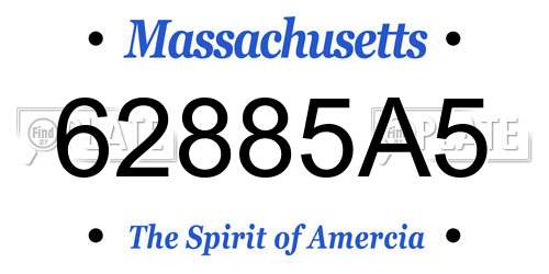 62885A5 Massachusetts License Plate