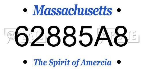 62885A8 Massachusetts License Plate