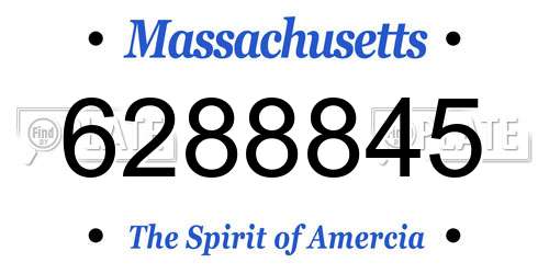 6288845 Massachusetts License Plate