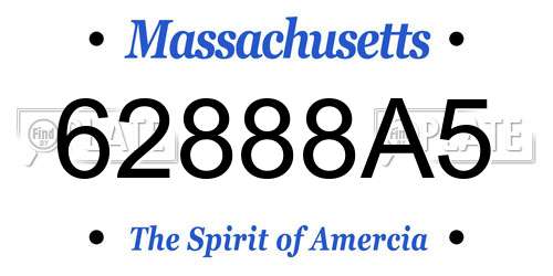 62888A5 Massachusetts License Plate
