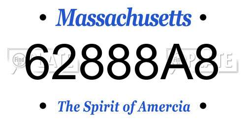 62888A8 Massachusetts License Plate