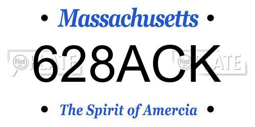 628ACK Massachusetts License Plate
