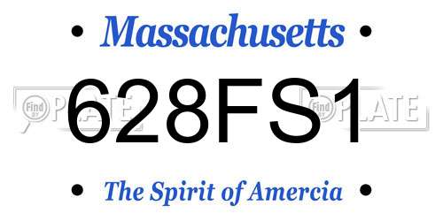 628FS1 Massachusetts License Plate