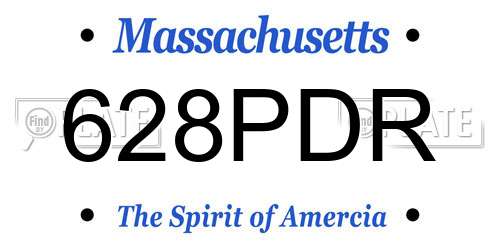 628PDR Massachusetts License Plate