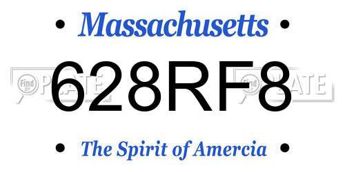 628RF8 Massachusetts License Plate