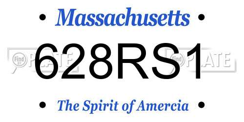 628RS1 Massachusetts License Plate