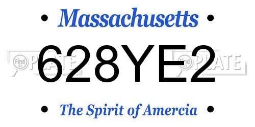 628YE2 Massachusetts License Plate