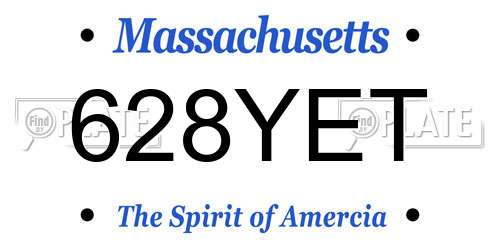 628YET Massachusetts License Plate