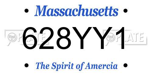 628YY1 Massachusetts License Plate