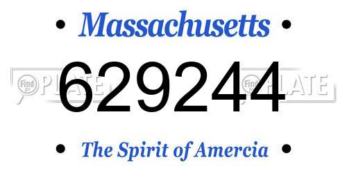 629244 Massachusetts License Plate