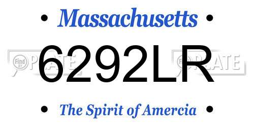 6292LR Massachusetts License Plate